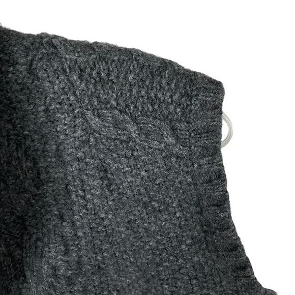 Eddie Bauer Womens M Sleeveless Open Front Chunky Cable Knit Wool Cardigan Vest - Picture 4 of 13